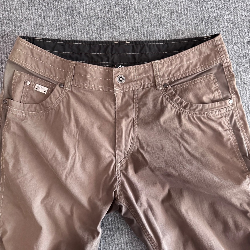 Kuhl Rydr Men 36x30 Brown Exoskeleton Articulated Knee Outdoor Hiking Pants